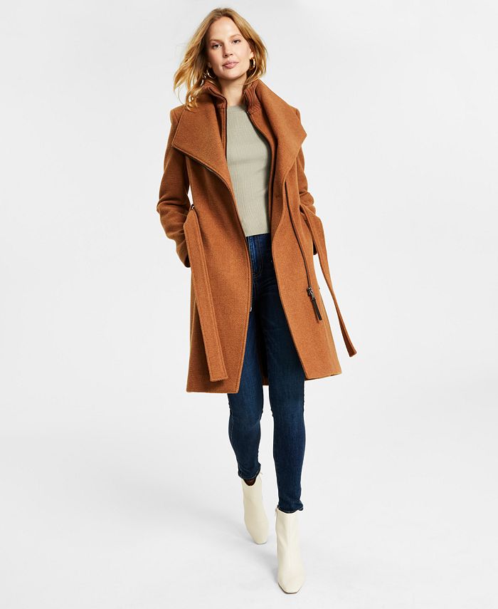 Belted Double Face Hooded Wrap Coat - Ready to Wear