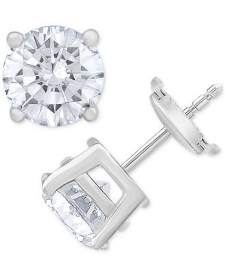 Macy's - Diamond Solitaire Stud Earrings (3 ct. t.w.) in 14k White Gold