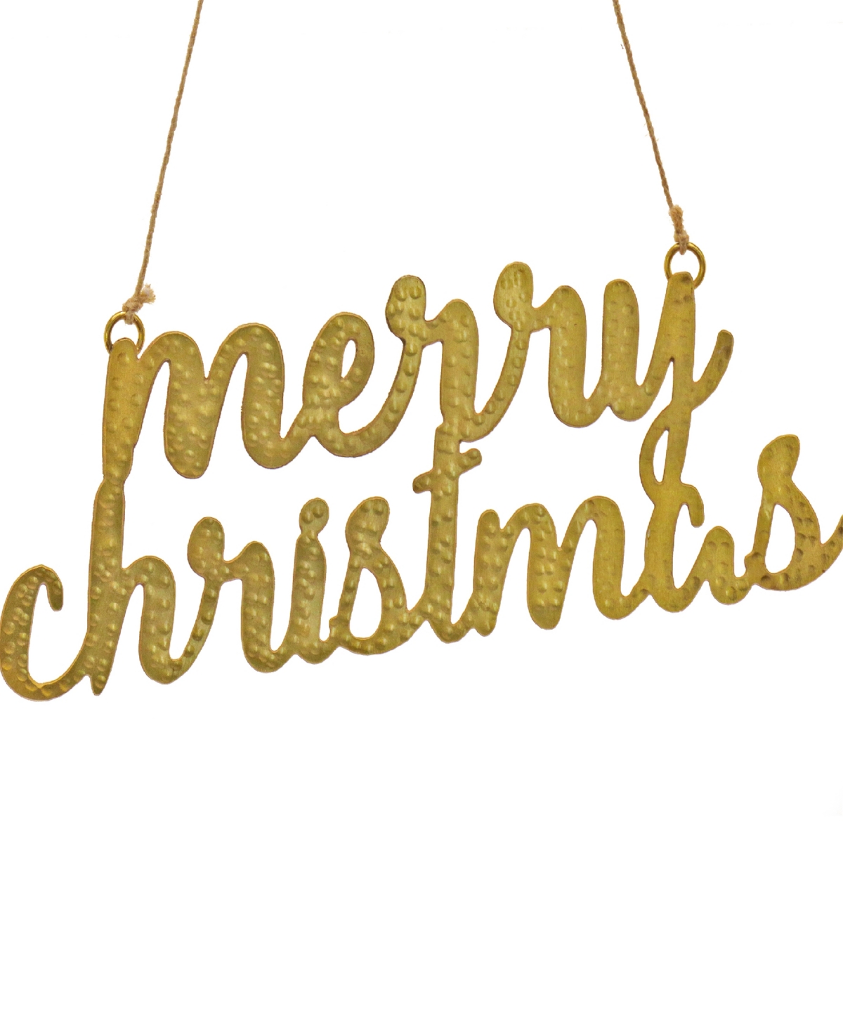 National Tree Company 9" Hgtv Home Collection Merry Christmas Metal Ornament Set In Gold