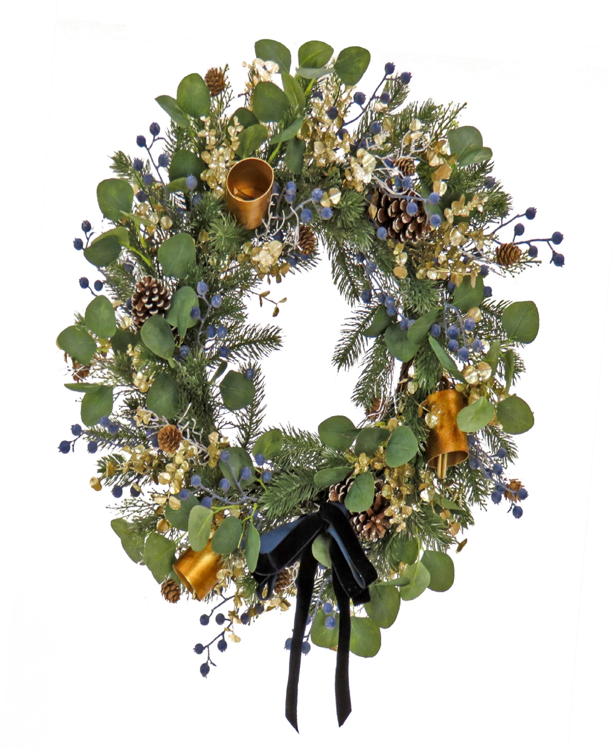 National Tree Company 28" Hgtv Home Collection Swiss Chic Wreath In Blue