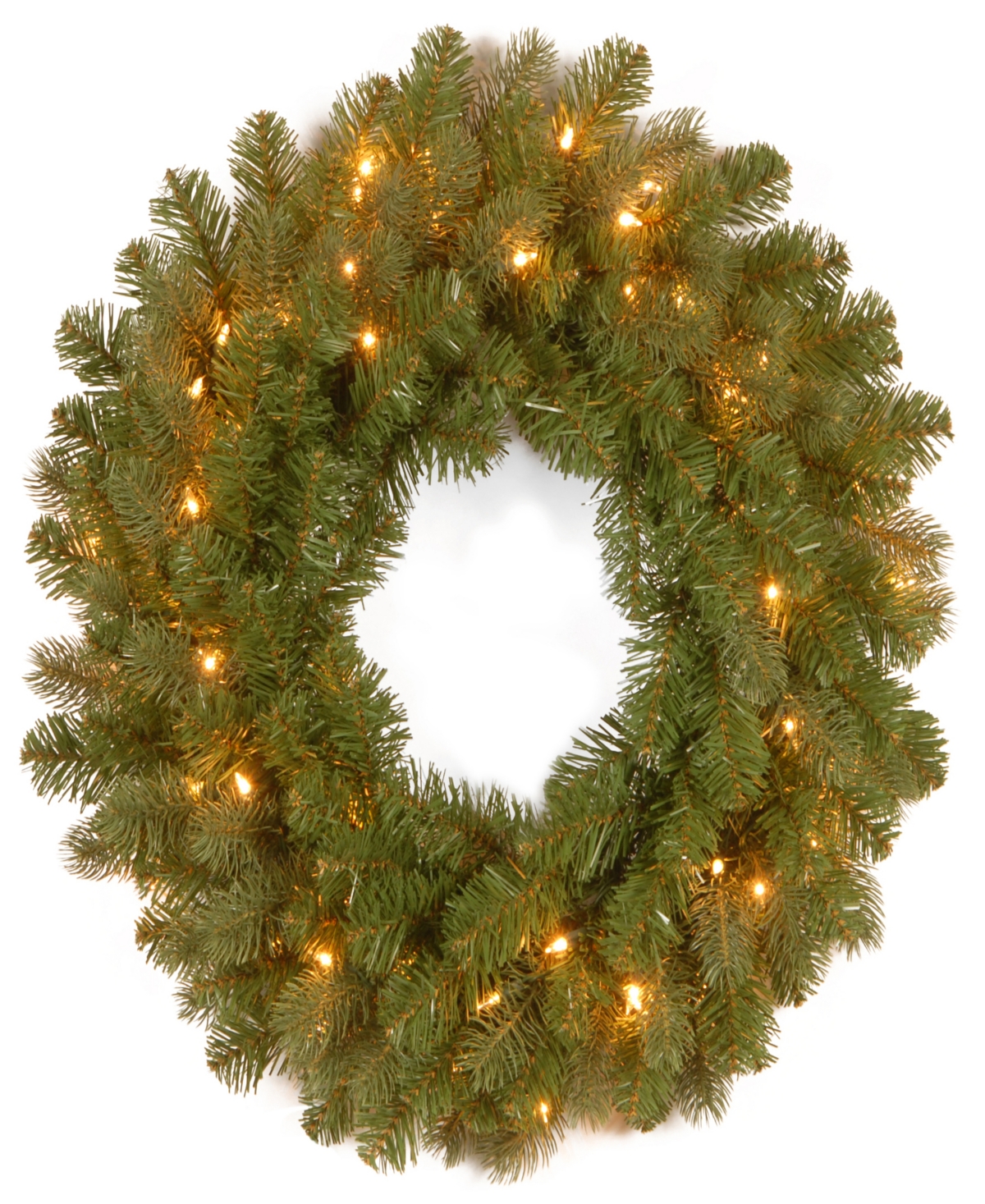 National Tree Company 24" Downswept Douglas Wreath With Warm Led Lights In Green