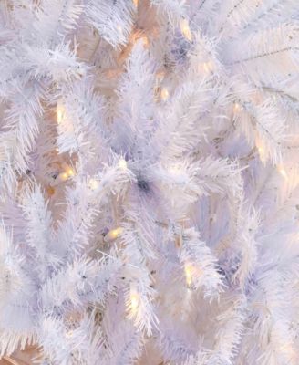 National Tree Company 6.5' Pre-Lit Artificial Millville Hinged Tree with Power Connect, 400 Dual Color LED Lights-UL