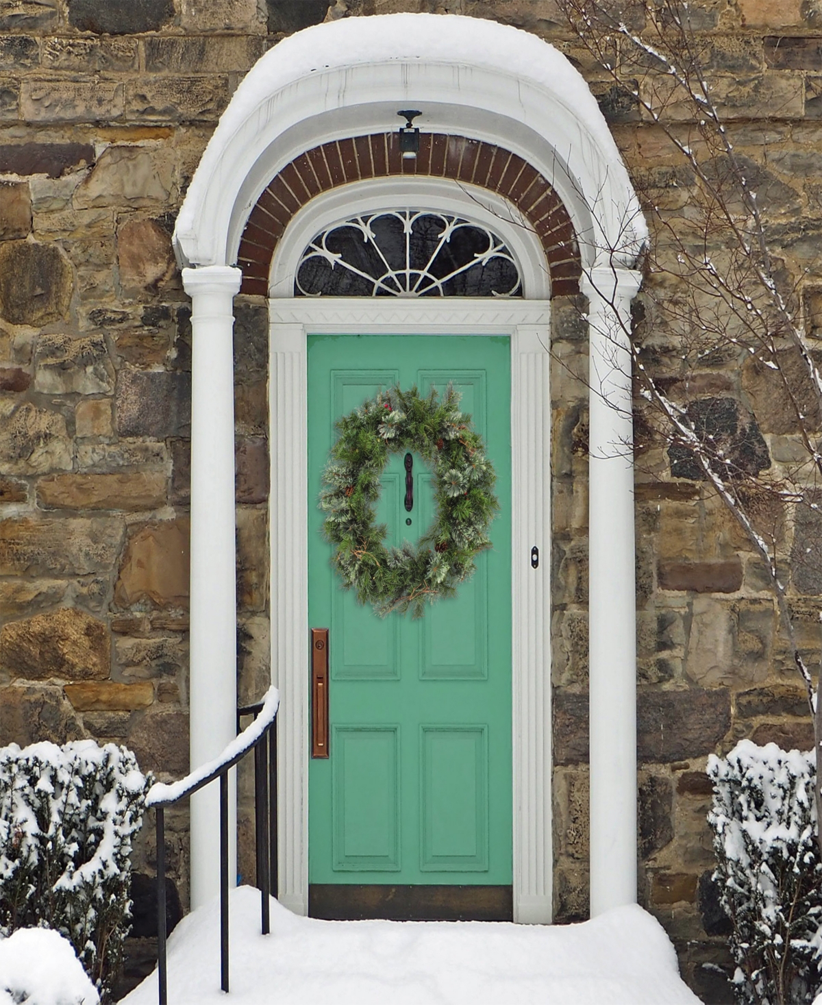 Shop National Tree Company 30" Glistening Pine Wreath With Led Lights In Green