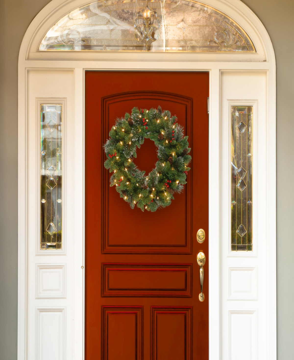 Shop National Tree Company 30" Crestwood Spruce Wreath With Twinkly Led Lights In Green
