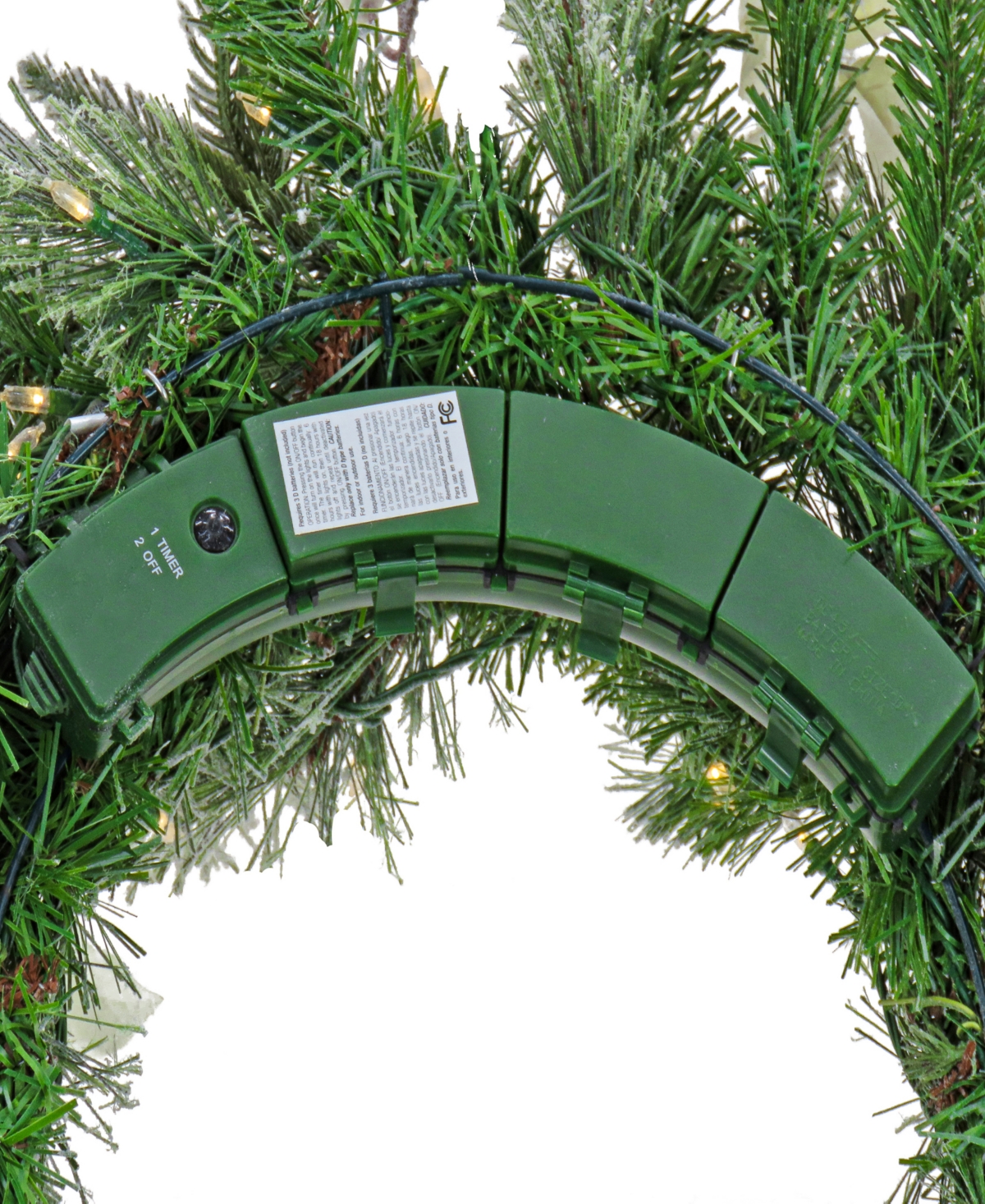 National Tree Company Frosted Colonial Wreath with Led Lights