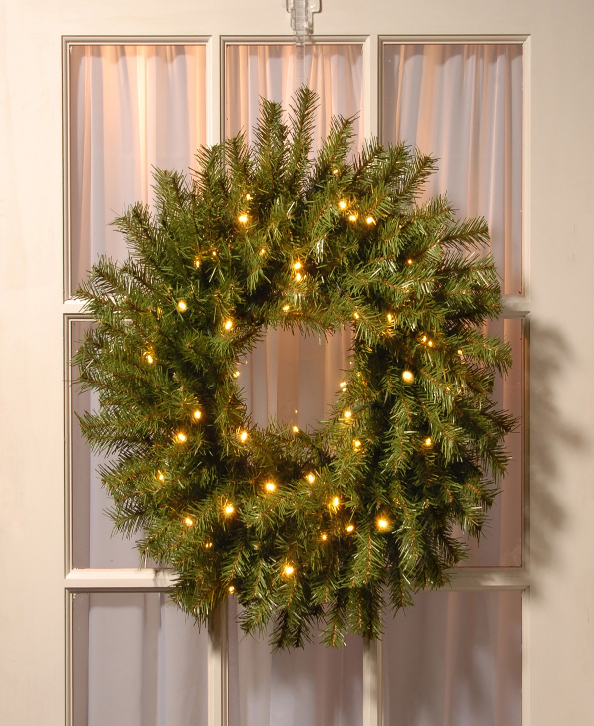 Shop National Tree Company 24" Norwood Fir Wreath With Twinkly Led Lights In Green