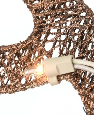 Champagne Reindeer and Sleigh with Clear Lights