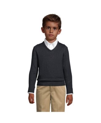 Boys School Uniform Cotton Modal Fine Gauge V-neck Sweater