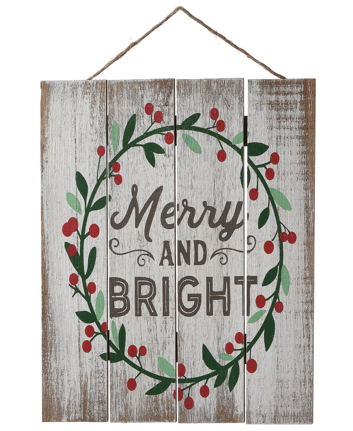 National Tree Company 13" Christmas Holiday Wall Sign In White