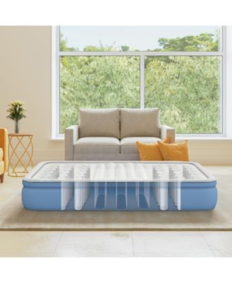 12" Lumbar Firm Tri-Zone Air Mattress with Built-In Pump and Lumbar Support, Queen