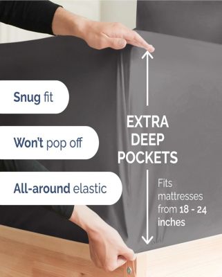 Extra Deep Pocket Microfiber 3 Piece Sheet Set, Twin Extra Long