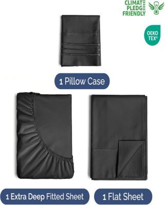 Extra Deep Pocket Microfiber 3 Piece Sheet Set, Twin Extra Long