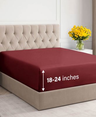 Cotton Fitted Sheet 18" - 24" Inch Extra Deep Pocket - Full