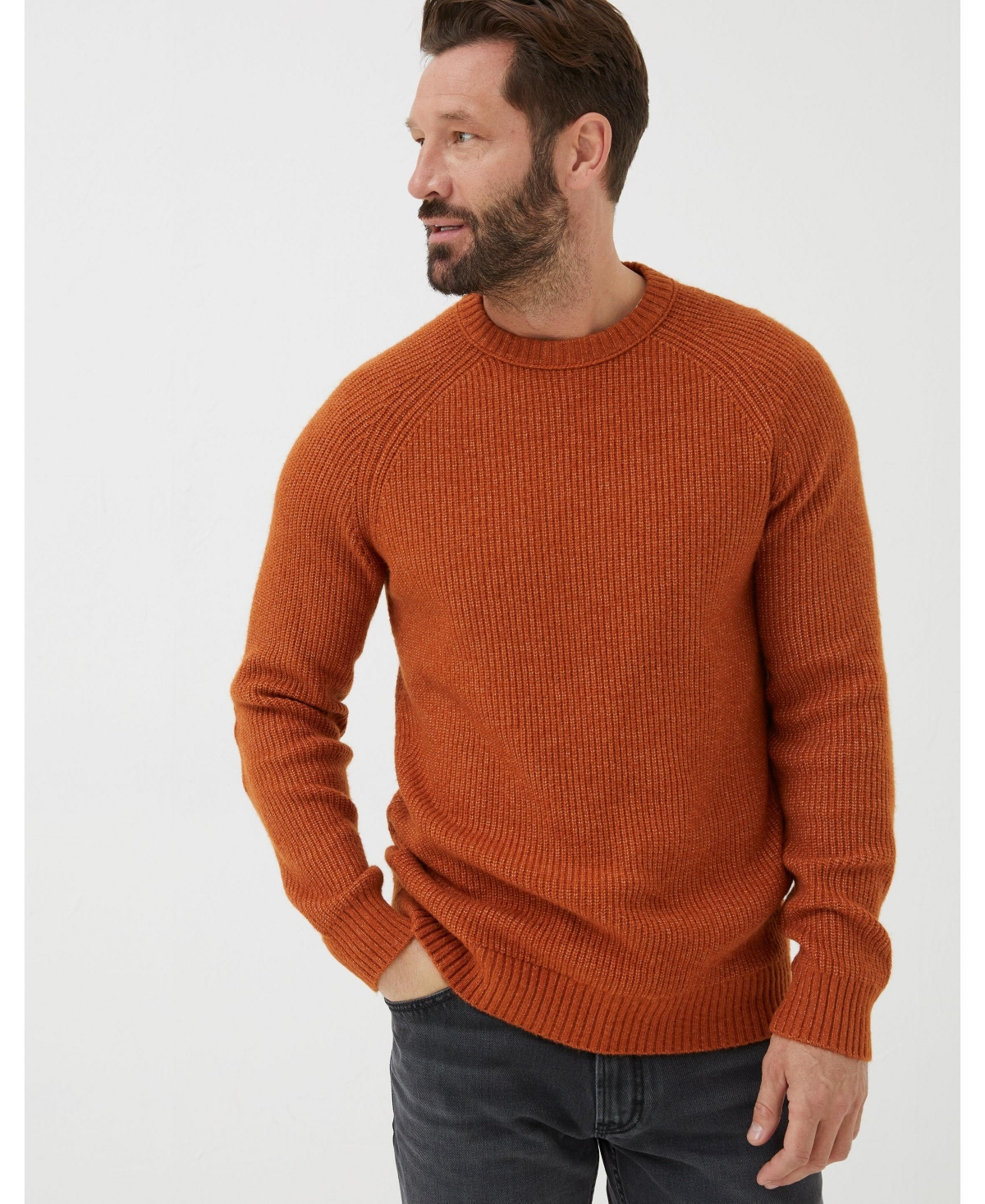 Men's Hinton Crew Sweater - Orange