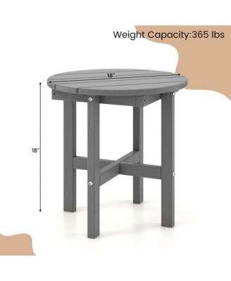 Patio 18'' Adirondack Round Side Table All Weather HDPE End Table Outdoor