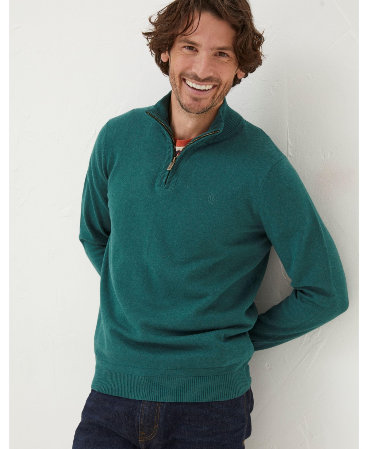 Men's Braunton Half Zip Sweater - Green