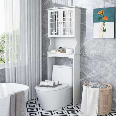 Bathroom Spacesaver Over the Toilet Door Storage Cabinet Tower Organizer