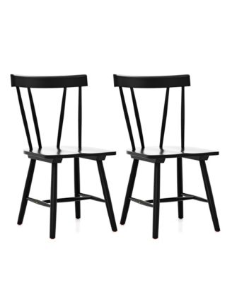 Dining Chairs Set of 2 Windsor Chairs Wood Armless Chairs with Solid Rubber Wood