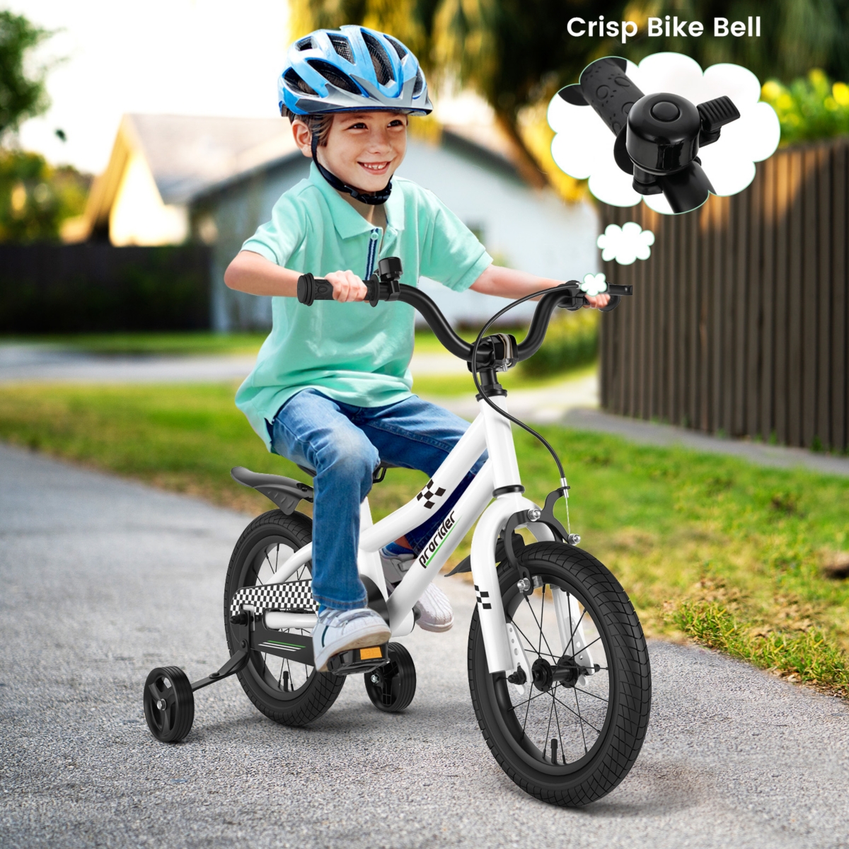 14'' Kid's Bike with Removable Training Wheels & Basket for 3-5 Years Old