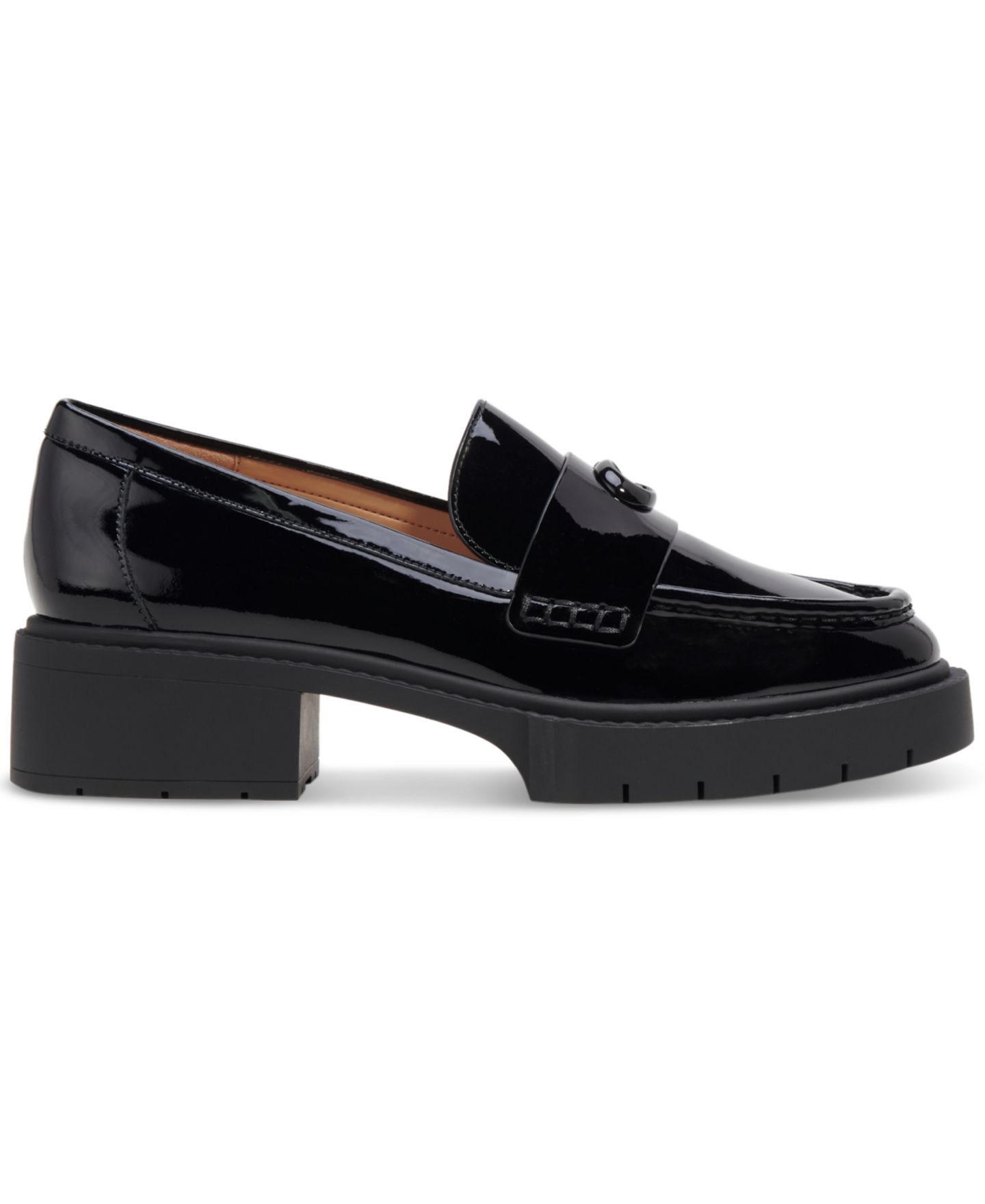 Женские туфли COACH Leah Platform Lug Sole, цвет: Чёрная лаковая кожа — фото 2