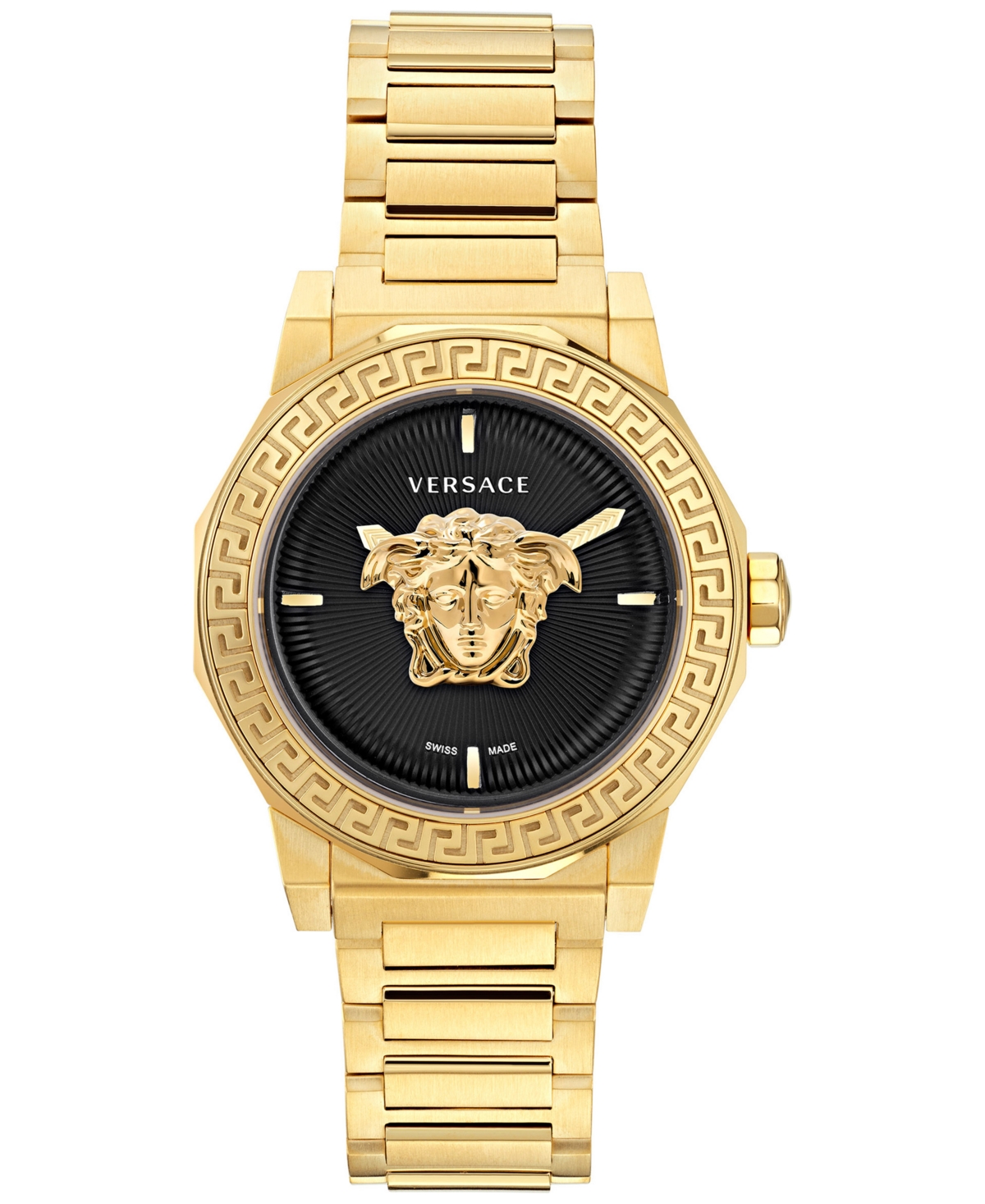 Versace Women's Swiss Medusa Deco Gold Ion Plated Stainless Steel Bracelet Watch 38mm In Ip Yellow Gold