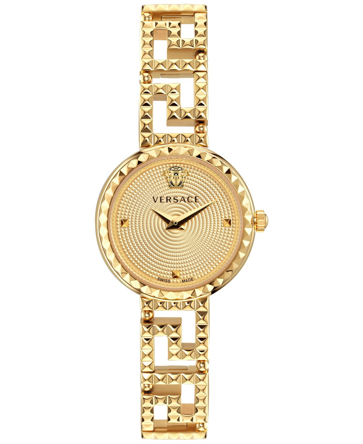 Versace Women's Swiss Greca Goddess Gold Ion Plated Stainless Steel Cut-Out Bracelet Watch 28mm — фото 1
