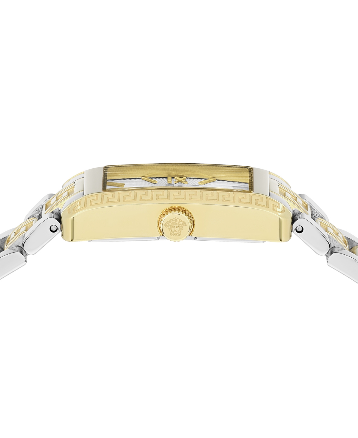 Shop Versace Women's Swiss Tonneau Two-tone Stainless Steel Bracelet Watch 23x33mm In Two Tone
