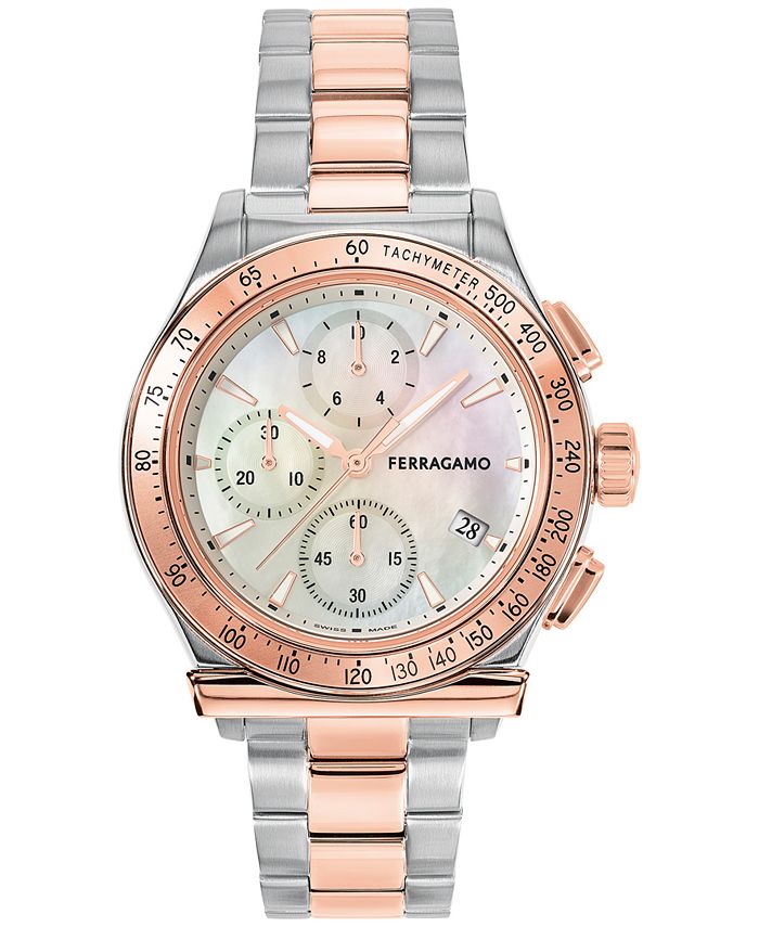 Women s Swiss Chronograph 1927 Two Tone Stainless Steel Bracelet Watch 38mm