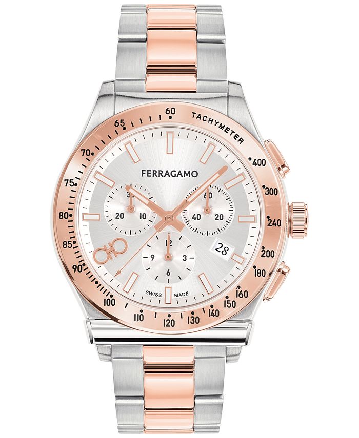 Salvatore Ferragamo 1927 Chrono Black Dial Silver Steel Strap Watch for Men - SFHY02925 main image 0