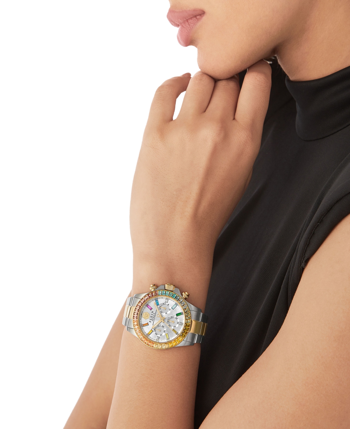 Philipp Plein Nobile Lady Crystal Watch Woman Wrist Watch Multicolored Size Onesize Stainless Steel In Two Tone