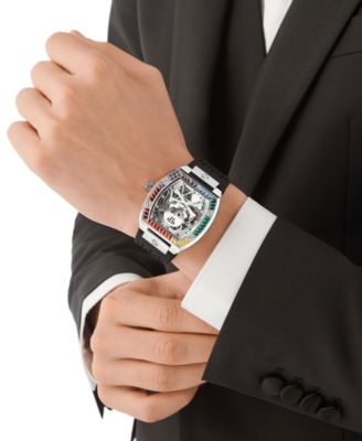 Men's Automatic The Keleton Black Silicone Strap Watch 44mm