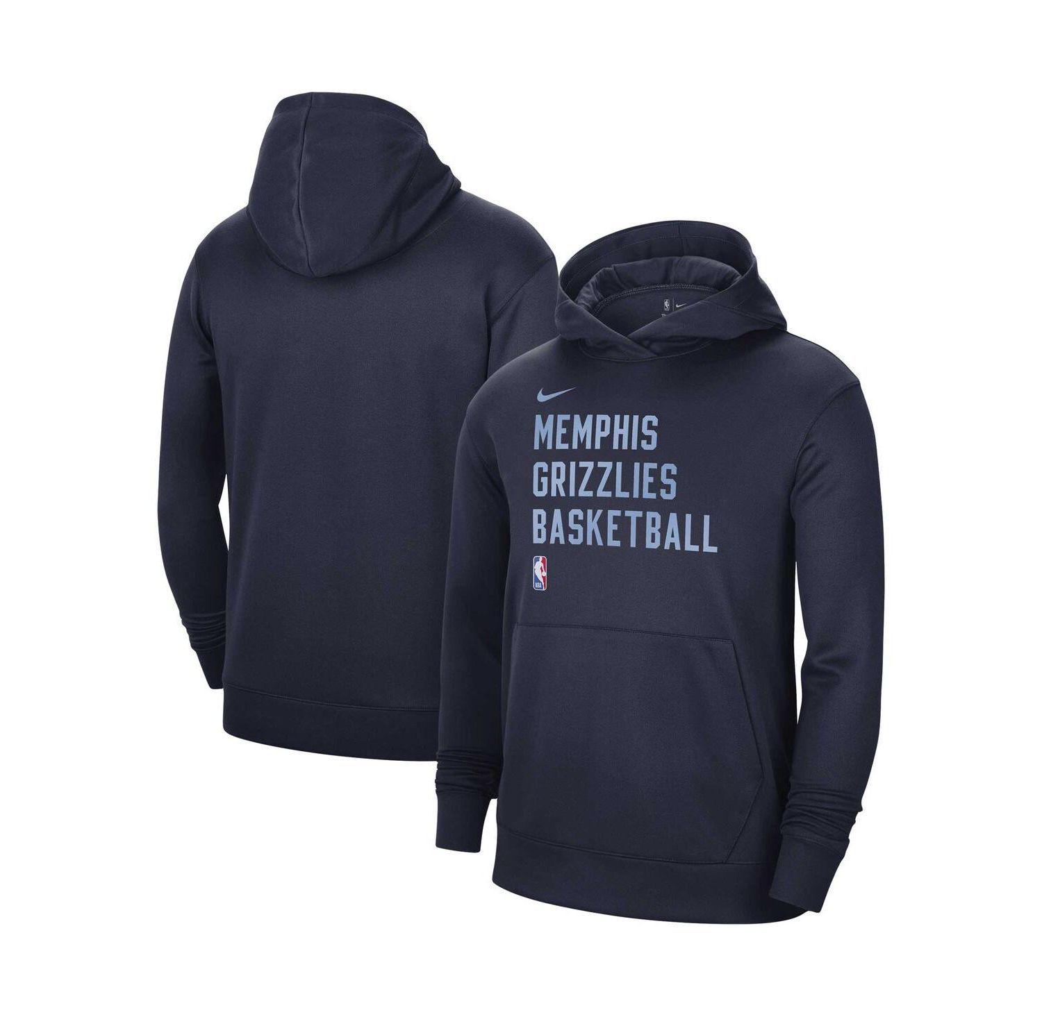 Men's and Women's Navy Memphis Grizzlies 2023/24 Performance Spotlight On-Court Practice Pullover Hoodie