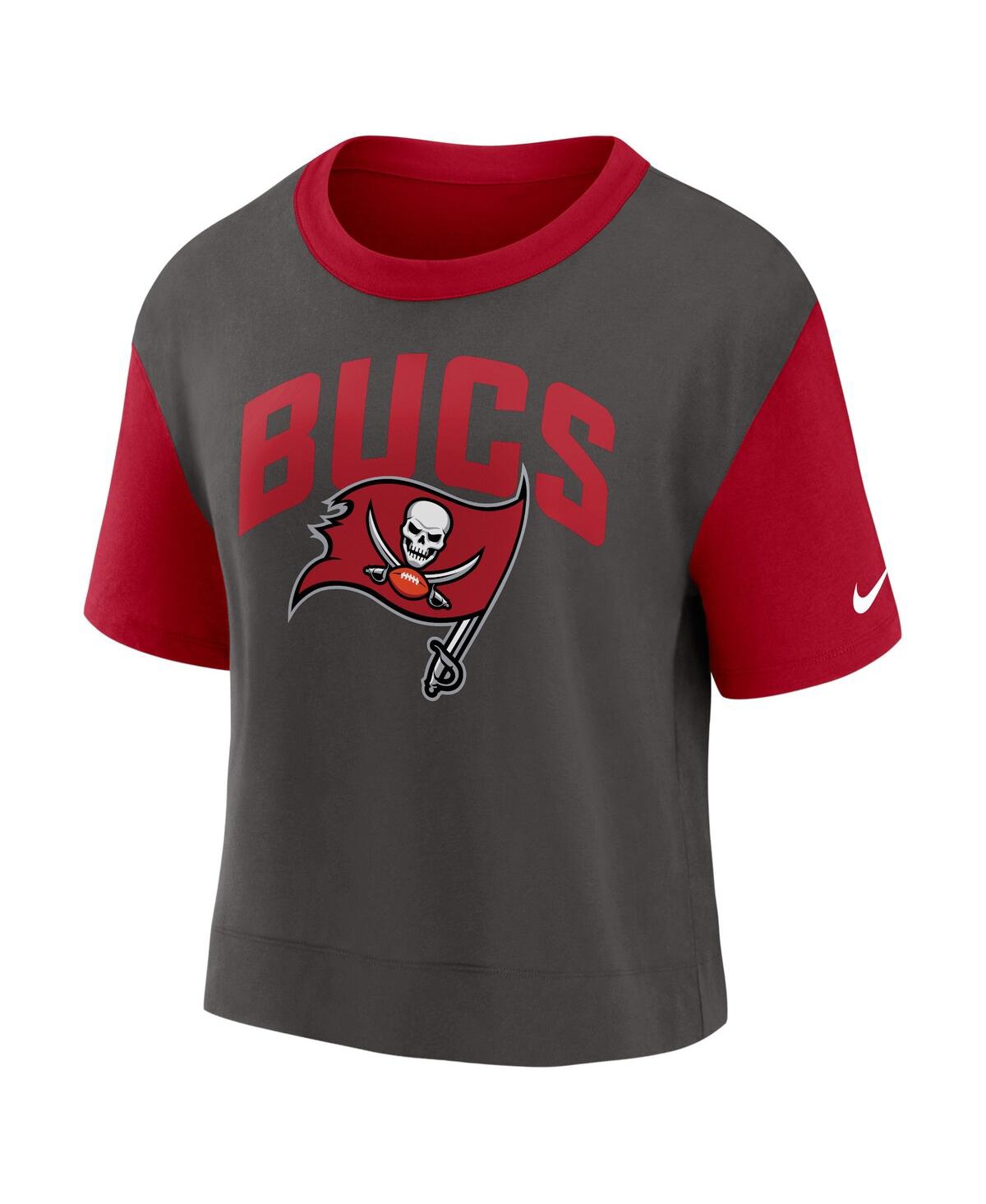Nike Women's  Red, Pewter Tampa Bay Buccaneers High Hip Fashion T-shirt In Red,pewter