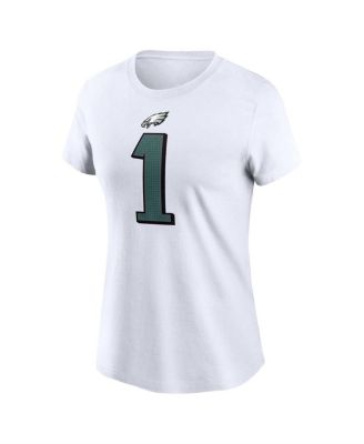Women's Jalen Hurts White Philadelphia Eagles Player Name and Number T-shirt