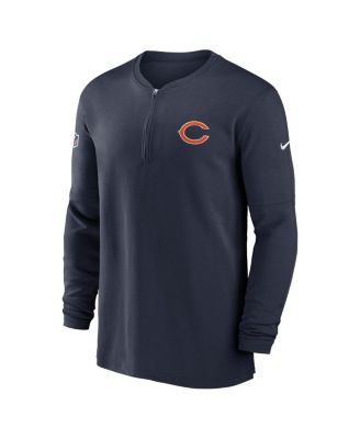 Men's Navy Chicago Bears 2023 Sideline Performance Long Sleeve Quarter-Zip Top