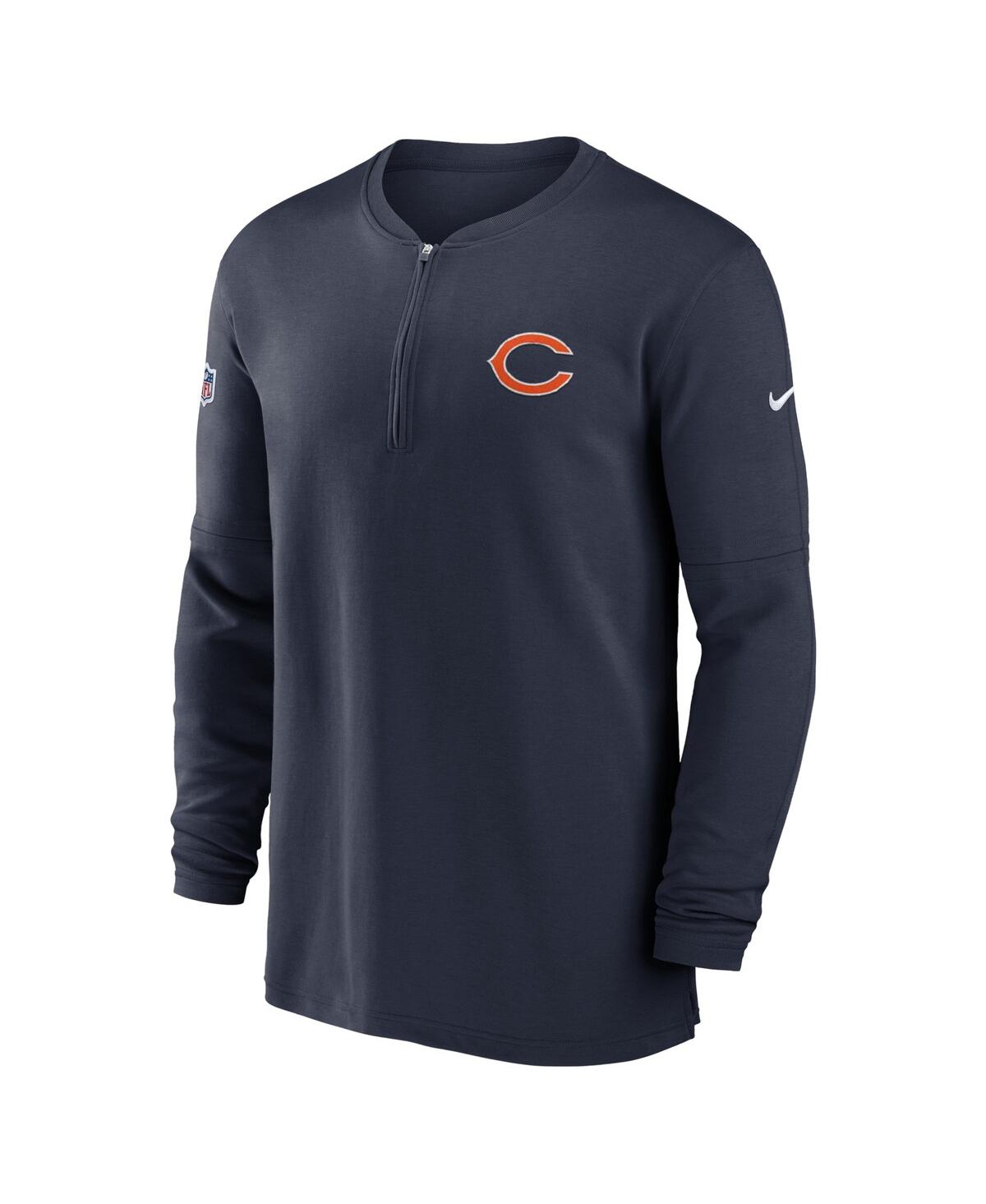 Shop Nike Men's  Navy Chicago Bears 2023 Sideline Performance Long Sleeve Quarter-zip Top