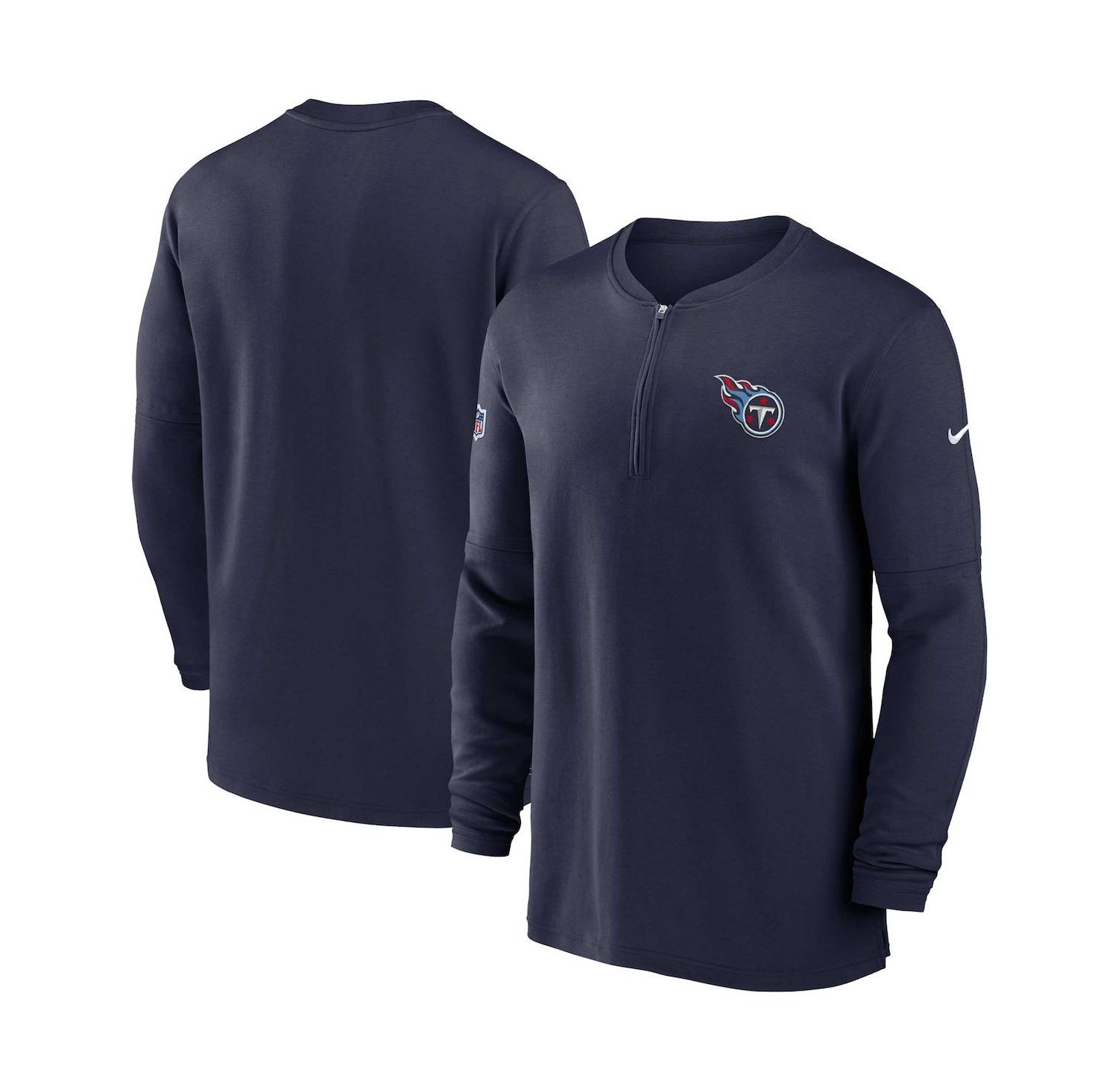 Men's Navy Tennessee Titans 2023 Sideline Performance Long Sleeve Quarter-Zip Top