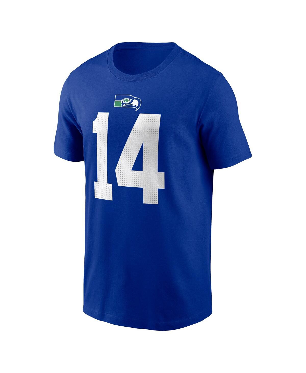 Shop Nike Men's  Dk Metcalf Royal Seattle Seahawks Throwback Player Name And Number T-shirt