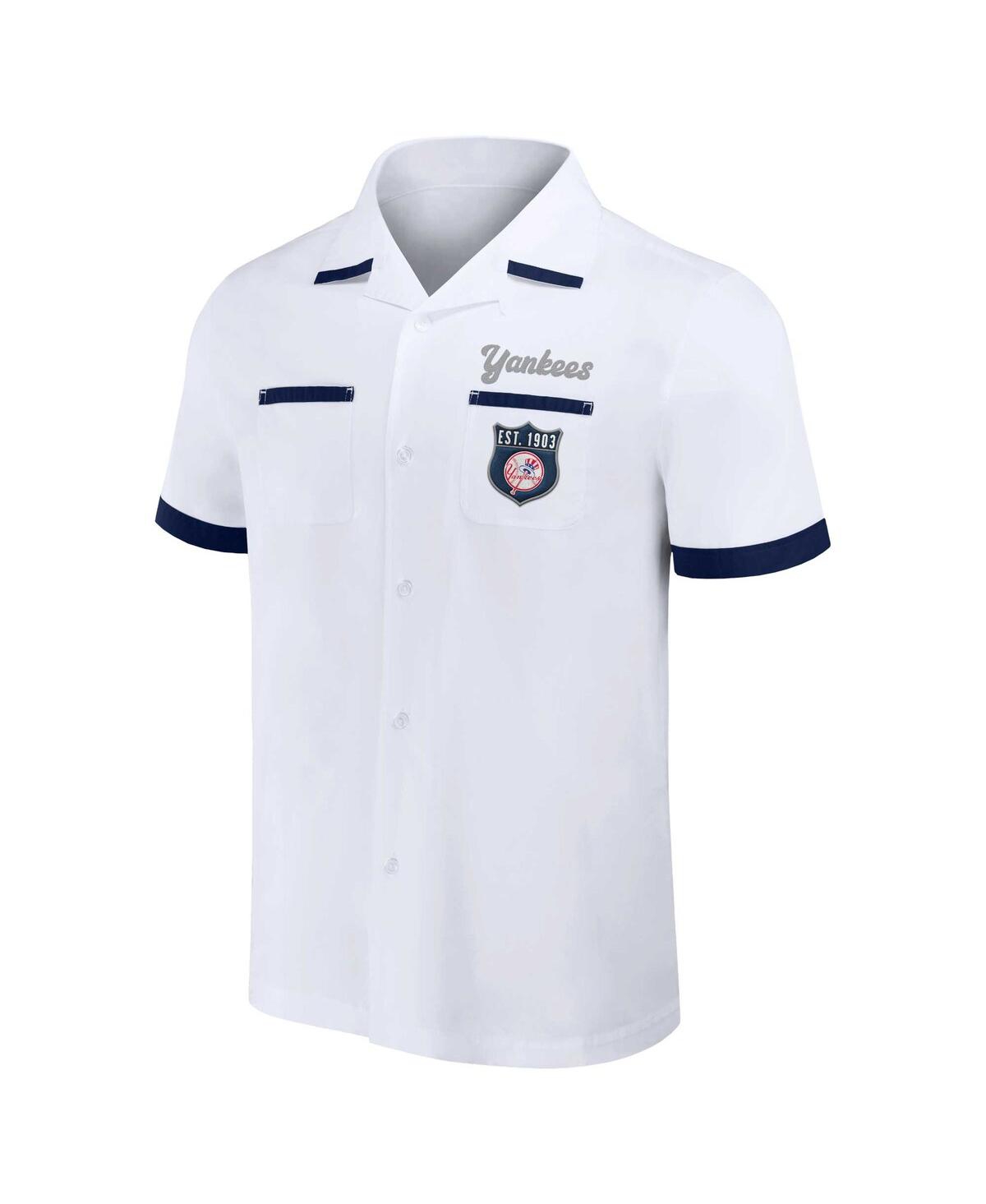 Fanatics Men's Darius Rucker Collection By  White New York Yankees Bowling Button-up Shirt In White