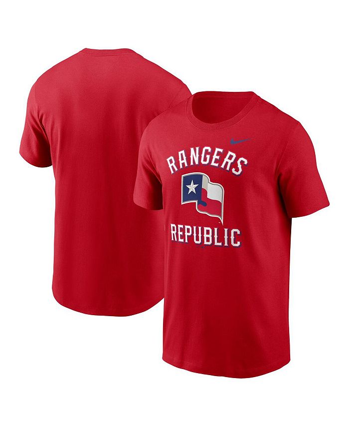 Nike Red Texas Rangers Lone Star Flag Hometown T-shirt for Men