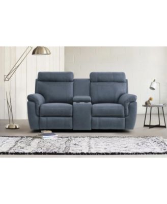 White Label Nadia 76" Double Glider Reclining Loveseat with Center Console