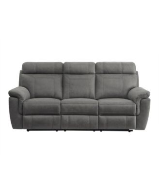 White Label Nadia 85" Double Reclining Sofa with Drop-Down Cup Holders