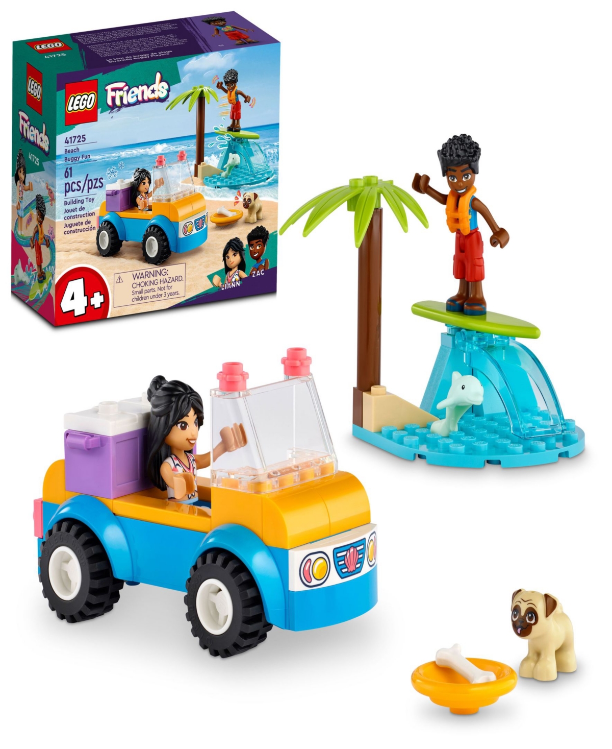 Lego Kids' Friends Beach Buggy Fun Toddler Car Building Toy 41725 In Multicolor