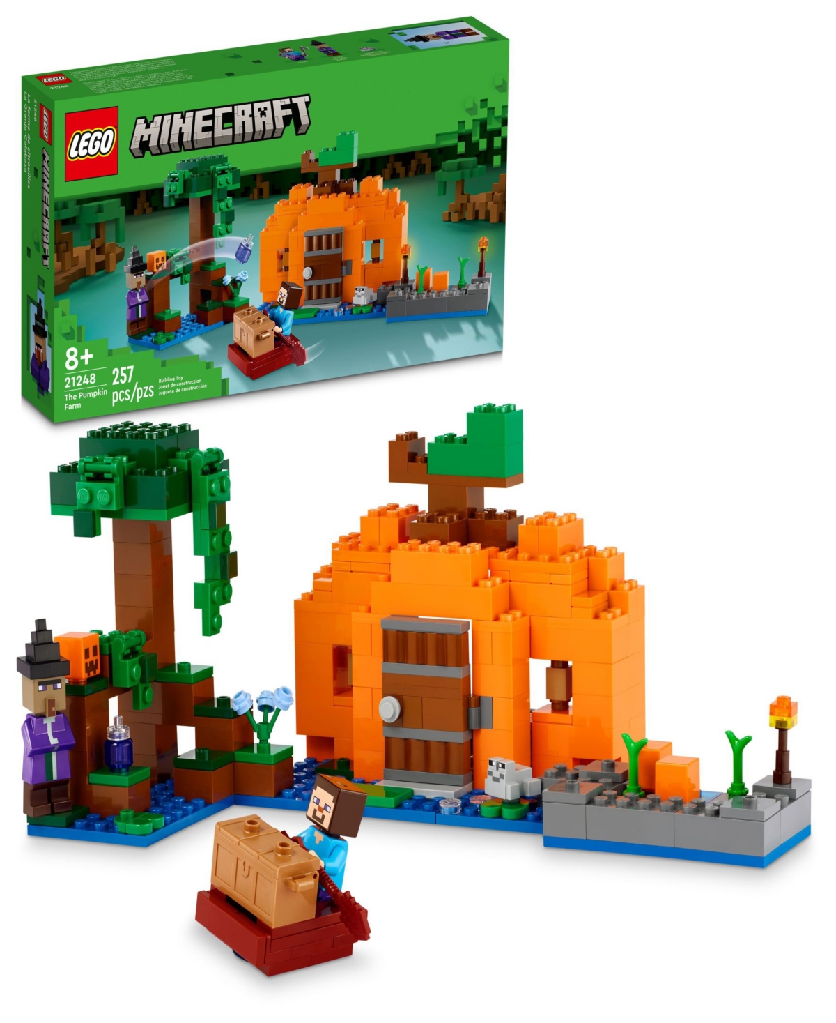 Lego Kids' Minecraft The Pumpkin Farm Building Toy Set 21248 In Multicolor
