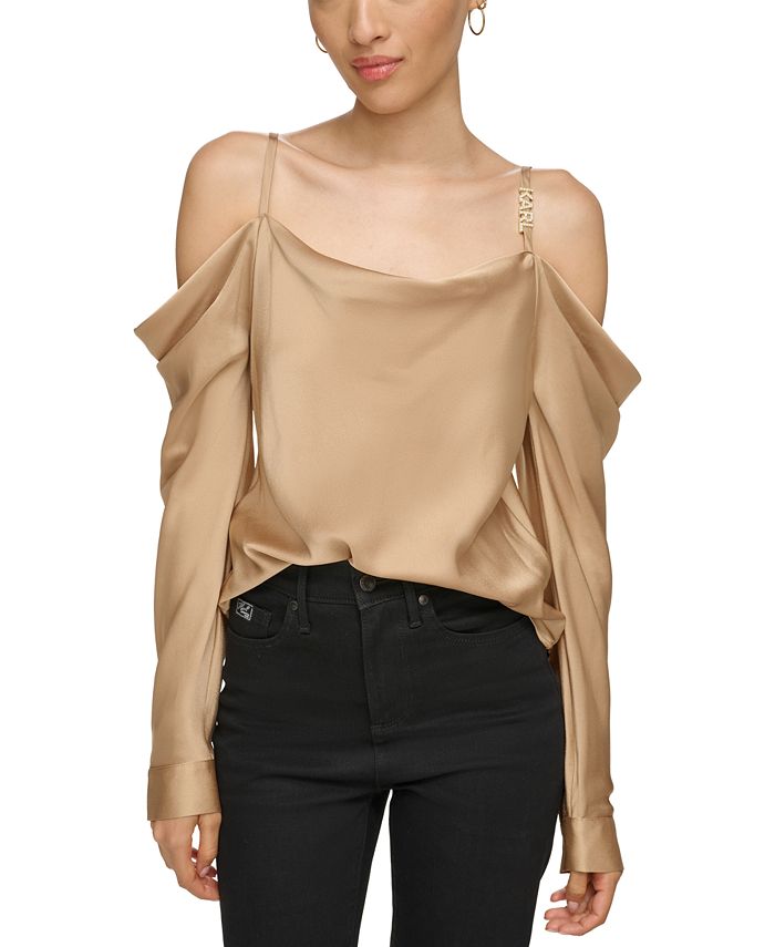 Macys cold shoulder blouses top