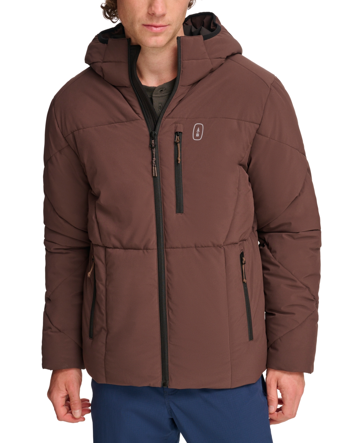 Men's Glacier Quilted Full-Zip Hiking Puffer Jacket - Carafe
