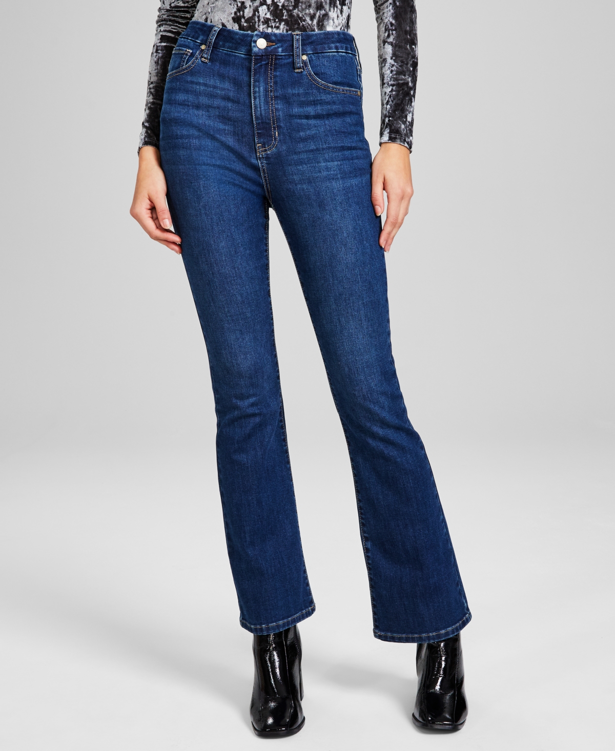 Women's High Rise Bootcut Jeans, Created for Macy's - Dark Wash