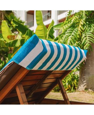 California Cabana Chaise Lounge Covers (2 Pack), Striped Color Options, 30x85 in. with 8" Fitted Pocket for Beach or Pool Chair