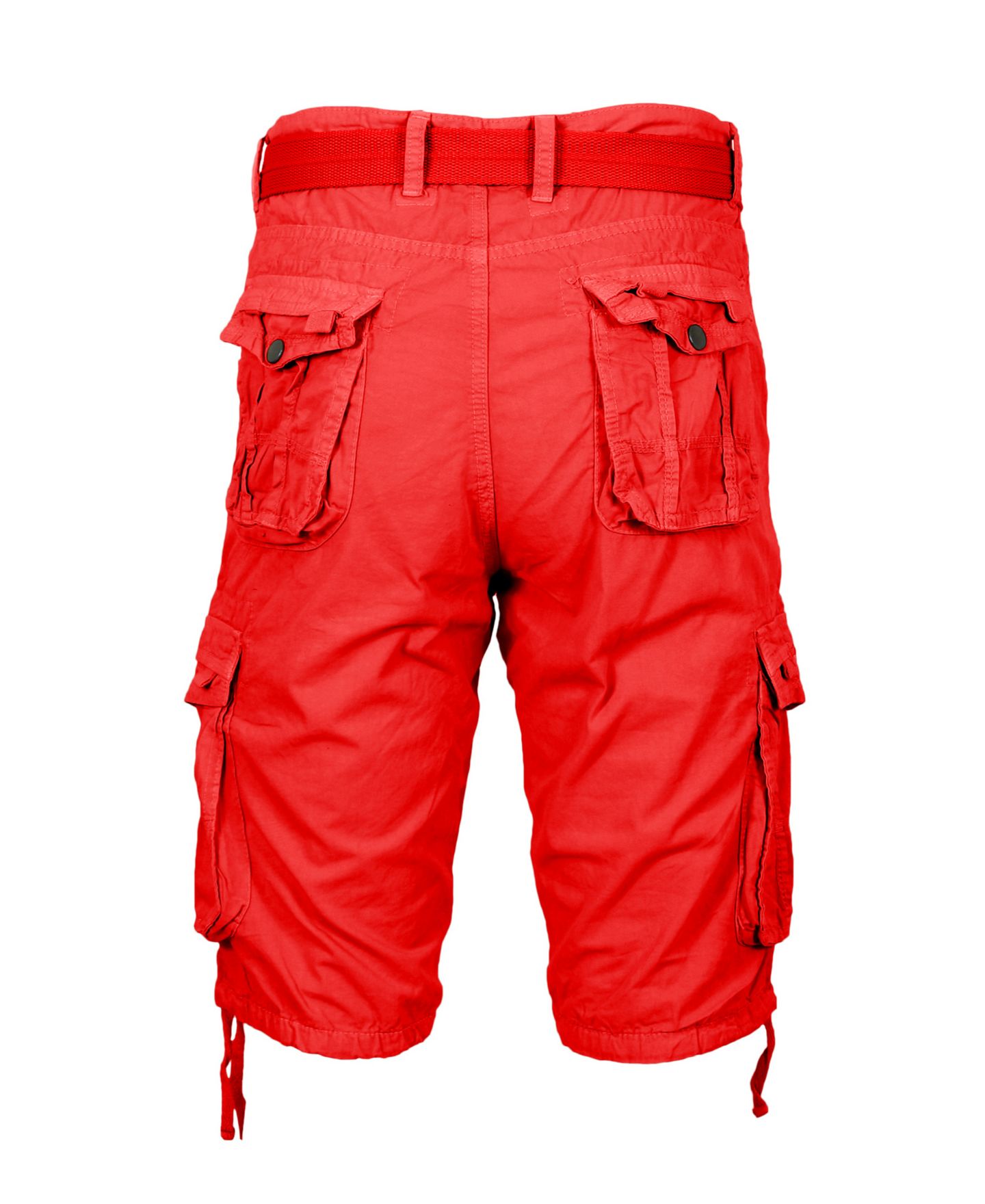 Мужские шорты Blu Rock Vintage-Like Cotton Cargo Belted, цвет: Красный — фото 2