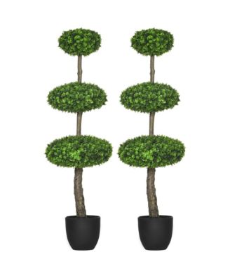 Set of 2 Artificial Plants Indoor & Outdoor Plants Boxwood Topiary